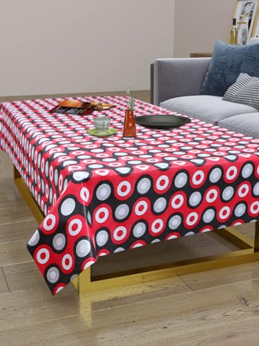 Image of Dakshya Industirs PVC Waterproof Table Cover 36x54 Inch Floral Printed Center Table Cover Washable Plastic Table Sheet Oilproof Dining Table Cover for Coffee Table Living Room Home (Modern Petal)