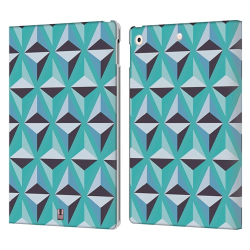 Étui portefeuille en cuir compatible avec Apple iPad 10.2 housse tablette motifs bleus