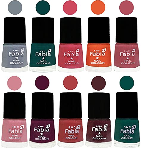 Image of ALL IN ONE (PACK OF 10), Long Lasting Glossy Nail Polish, 6 ml Each, All Vibrant Colours,02087