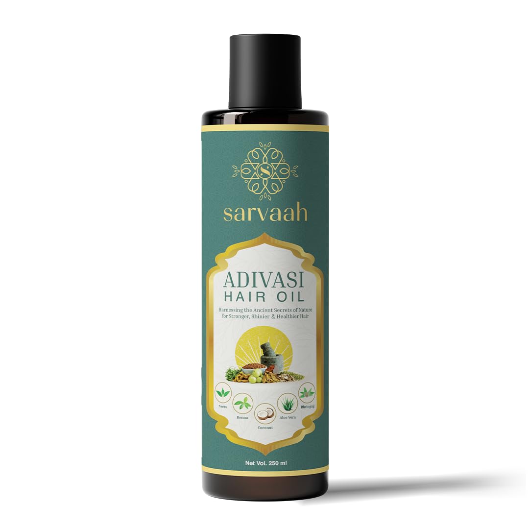 SARVAAH Original Adivasi Herbal Hair Growth Oil | Ayurvedic Formula for Hair Fall Control and Anti-Dandruff | Suitable for Men and Women (250 ml, Pack of 1)