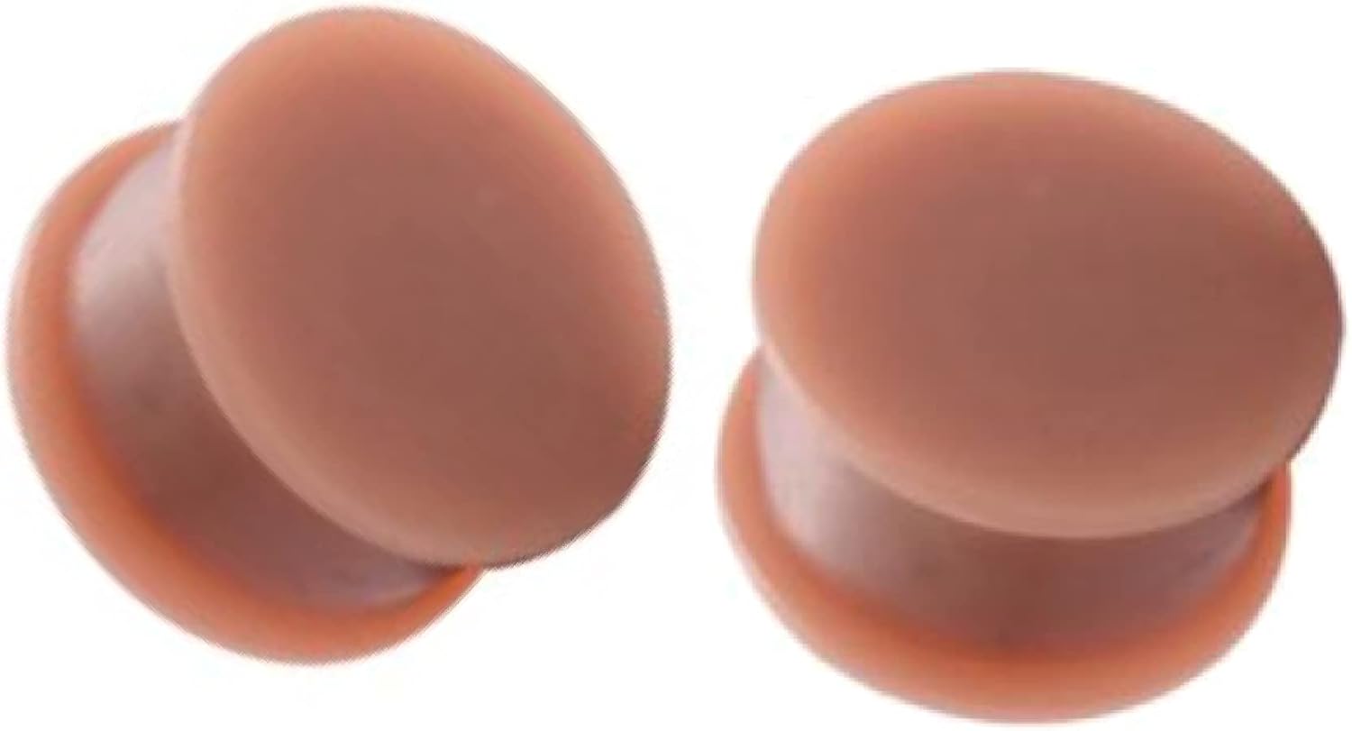 Brokkr Silicone Pair Flesh Skin Tone Ear Plugs Tunnels Gauges Multiple Shades