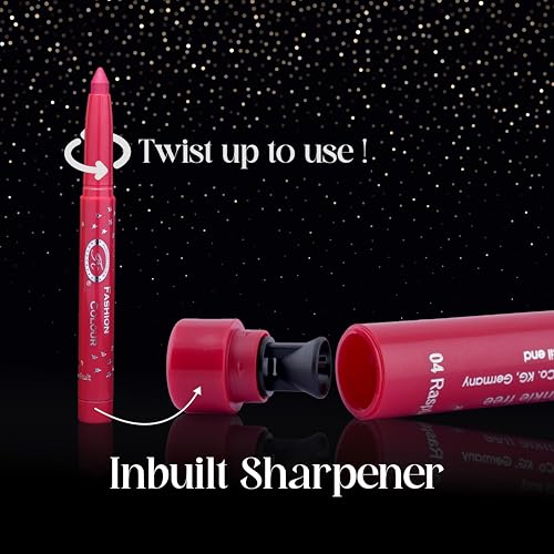 Image of FASHION COLOUR German Eyeshadow Stick Matte & Shimmer | Long Lasting, High Pigment, Blendable Eye Shadow Pencil | Built-In Sharpener | Raspberry Fruit