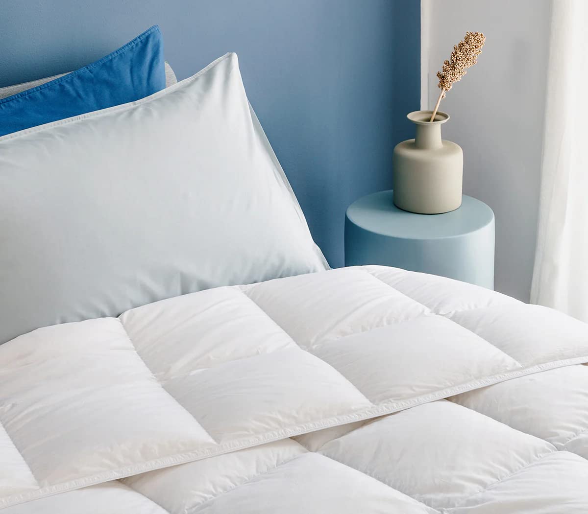 LINGKY Couette En Duvet Et Plumes D'oie Blanche, 100% Coton, Tissu Anti-acariens Et Anti-acariens - Poids De Remplissage 3000g, Respirant Et Agréable Pour La Peau (Rose,220x240cm 3kg