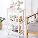 Aogist Rolling Storage Cart Organizer Shelf Rack Storage Tower Utility Cart for Kitchen Laundry Room Bathroom Office & Dresser(3-Tier, White)
