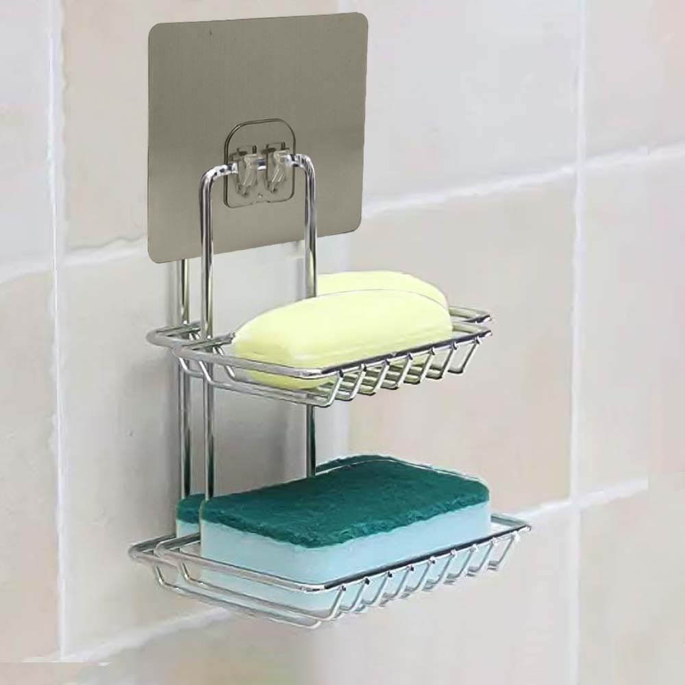 VOLO Magic Adhesive Sticker for Bathroom Self Corner Shelves Pack of 4 Pcs (Size- 6x6 cm) 1