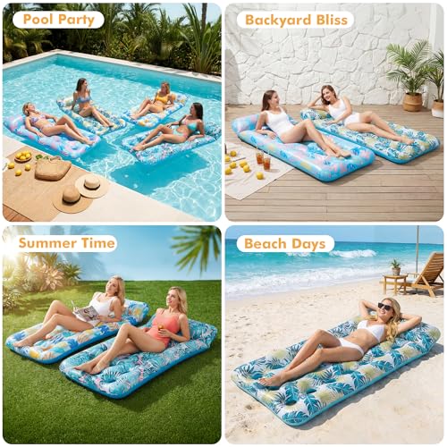 Image of Stonful 4 Pack Inflatable Pool Floats, Cooling Pool Rafts for Adults