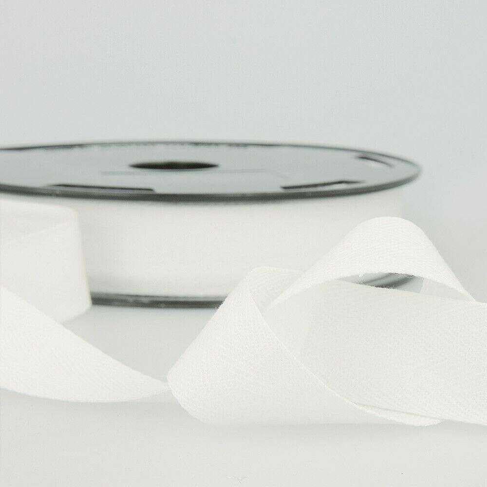 14mm Pure Cotton Herringbone Twill Tape Binding 41 Colours Buy 1 2 4 or 8m+ 343D, 001 White, 2 Metres
