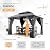 HAPPATIO 10' x 12' Hardtop Gazebo, Outdoor Gazebo with Netting and Curtains, Double Roof Permanent Patio Metal Gazebo Canopy with Storage Shelf for Patio, Deck, Backyard (Gray)