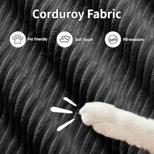 Image of Corduroy Modular Sectional Sofa, Oversized Cloud Couches for Living Room