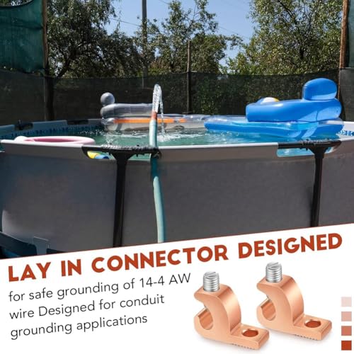 Wisyurt Conducteur en Cuivre pour la Mise à la Terre de la Piscine et du Conduit, 20x Connecteur à Encastrer, Bornier de Liaison pour Piscine, 4-14 AWG. – vue 4