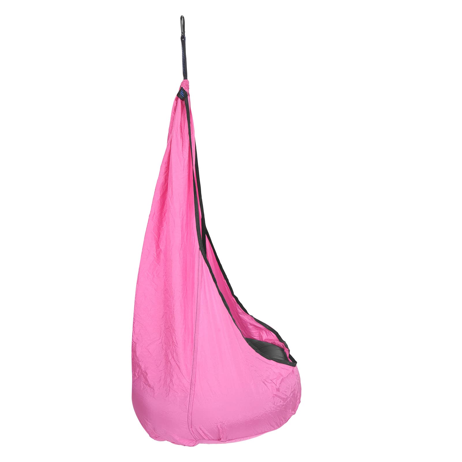 Generic Child Durable Hammock Chair with Air Cushion, Swing Seat for Kids, 210T Wrinkled Nylon Taffta 55.1x27.6in (Pink) — view 9