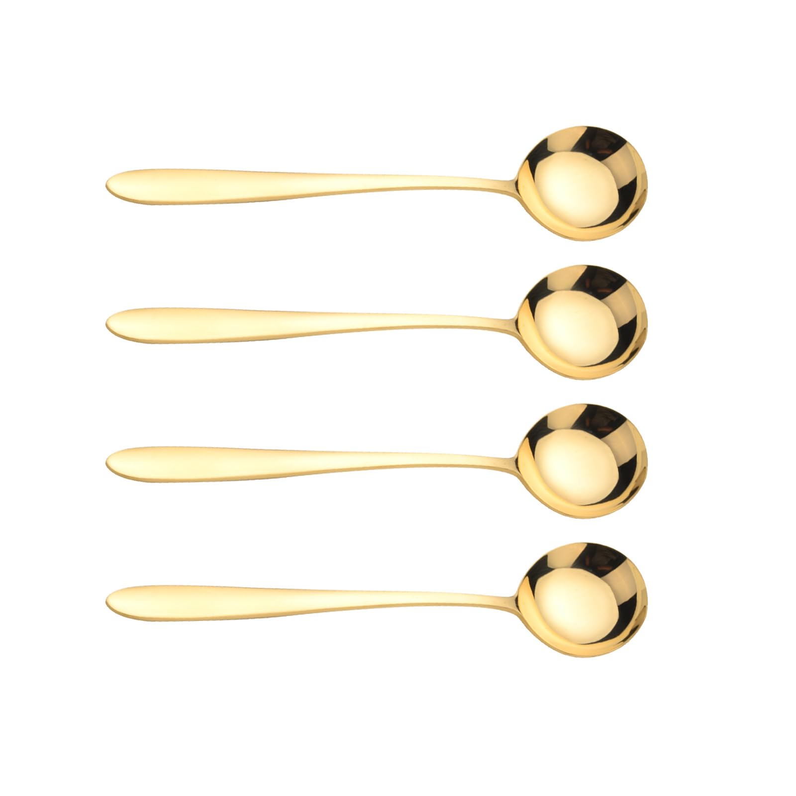 Cuillère à soupe 100 % cuivre pur, 16,5 cm en laiton forgé artificiellement finition miroir, cuillère à soupe de style japonais, adaptée pour la maison, les restaurants, les desserts, les gâteaux, la