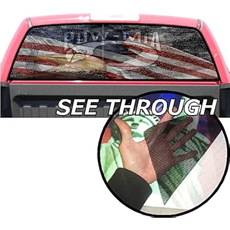 Amazon.com: MotorINK POW MIA Flag Rear Window Graphic Decal Tint ...