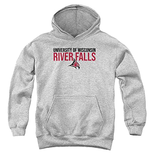 LOGOVISION University of Wisconsin-River Falls Official Stacked Youth Kids Boy/Girls Pull-Over Hoodie Sweatshirt