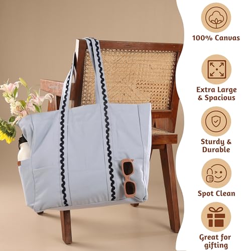 Image of Folkulture Beach Bag | Large Waterproof Beach Tote Bag for Women, Beach Essentials, Travel & Vacation Essentials
