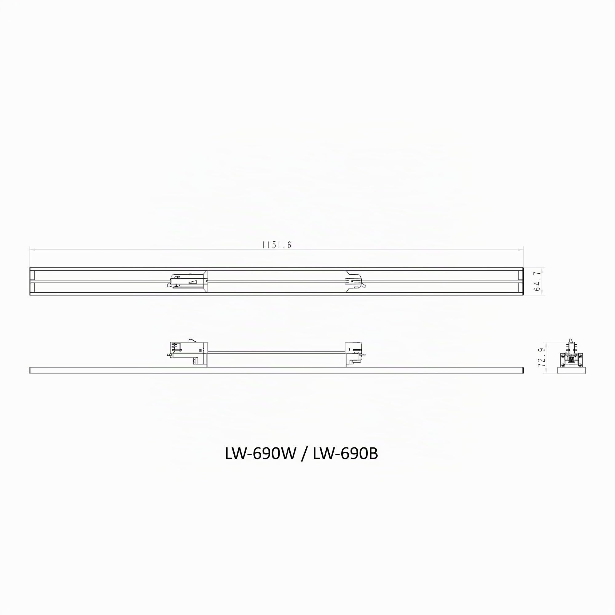 3 Phasen Linearleuchte LB-690 150CM Neutralweiß 840 68W