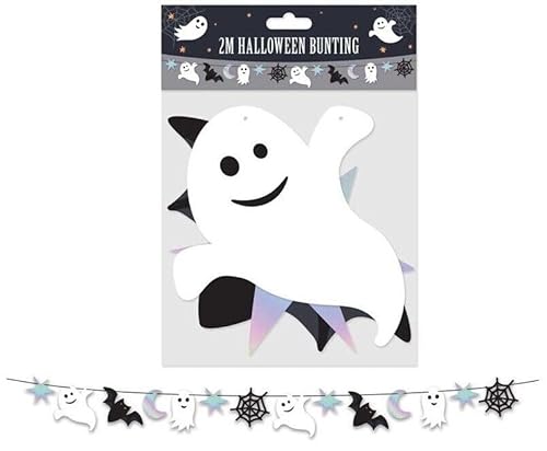 Orbitron Ghost Happy Halloween Banner Bunting Party Decoration Hanging Decors Garlands Trick-2M (Ghost)