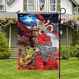 American Flag-Puerto Rico Hibiscus Coqui Frog Flag LHA1358F, Garden Flag (11.5' x 17.5')-USA Flags Premium Polyester-Decorative Indoor Outdoor Flag