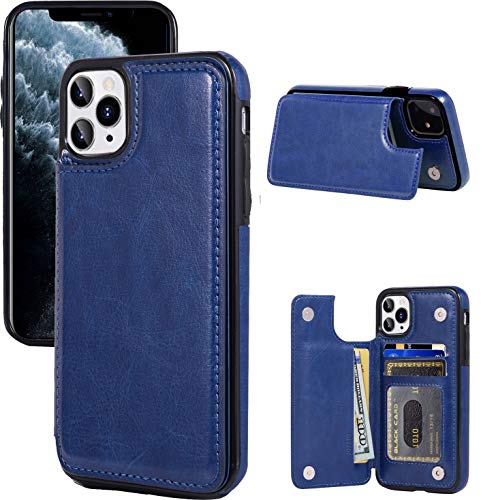 JOYAKI iPhone 11 Pro Wallet Case with Card Holder,Premium PU Leather Kickstand Card Slots Case with a Screan Protector,Double Magnetic Clasp and Shockproof Cover for iPhone 11 Pro(5.8