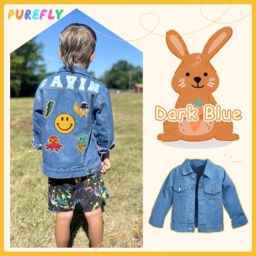Personalized Kids Denim Jackets for Girls, 1-8 Year Old Girl Boy Birthday Gift, Baby Toddler Easter Basket Stuffers, Toddlers Jean Jacket with Names Clothes, Back to School Outfits3
