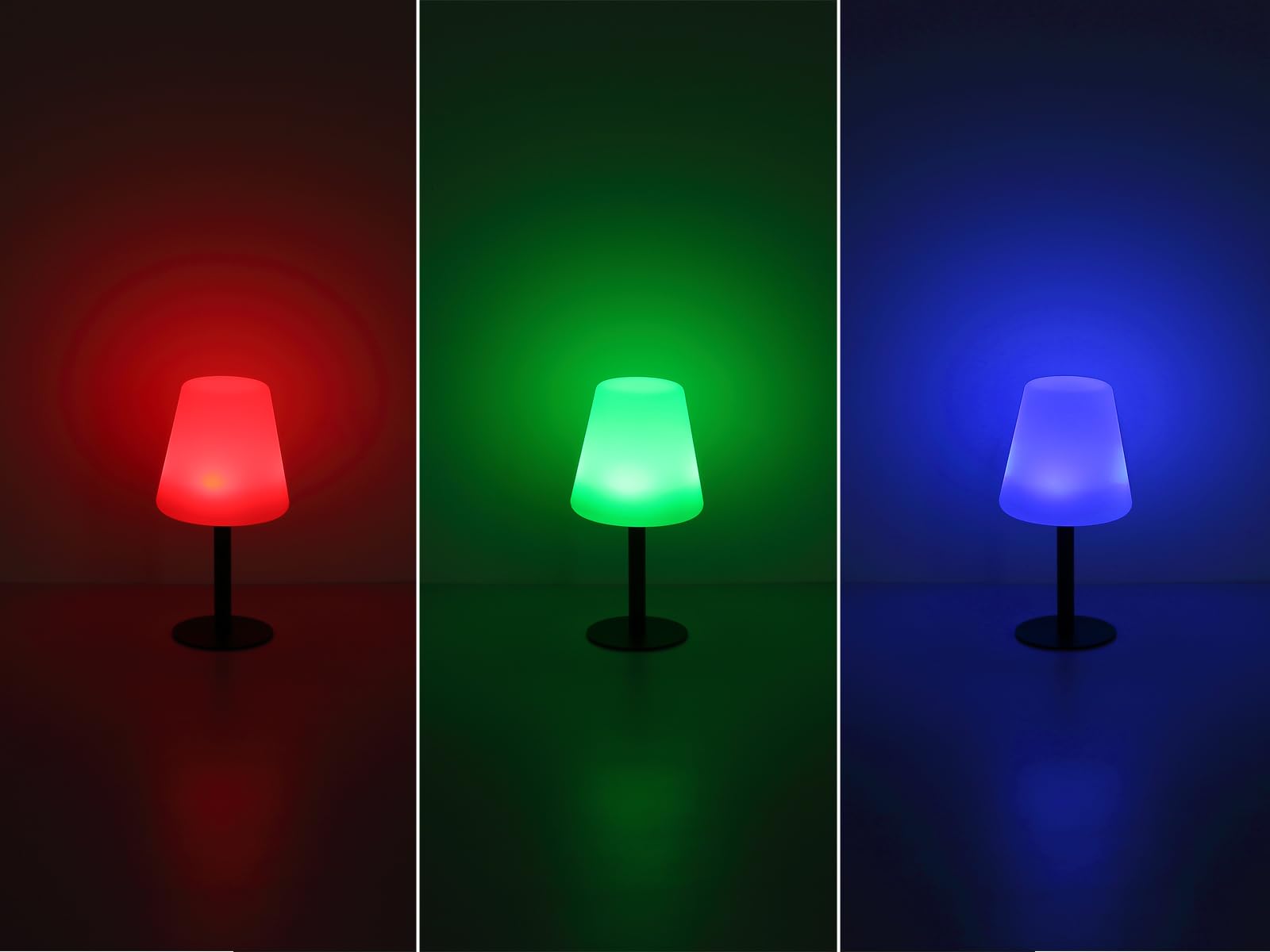 Juego de 2 lámparas solares de mesa para exteriores con cambio de color RGB, altura 30 cm