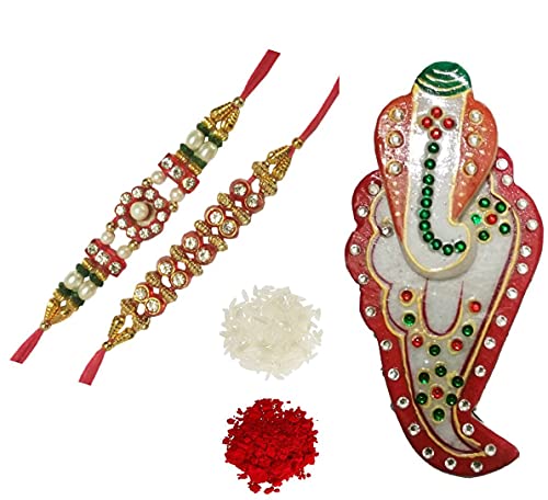 Rakhi Panier cadeau pour frère avec Ganesha Marble Chopra de Purpledip