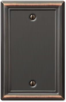 Amerelle 149BDB Chelsea Wallplate, 1 Blank, Steel, Aged Bronze, 1-Pack