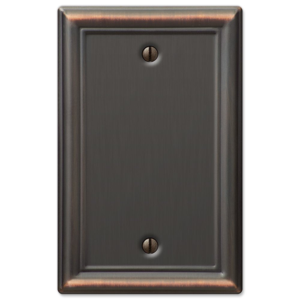 Amerelle Chelsea Single Blank Steel Wallplate in Aged Bronze-picture-11