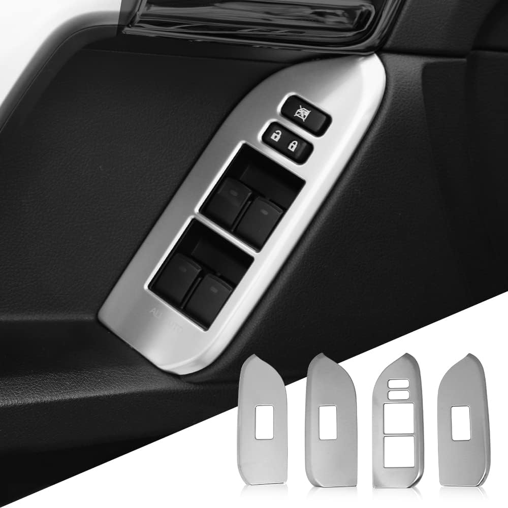 for Toyota Land Cruiser Prado 150 2010-2023 2020 2021 2022 Interior Door Button Control Panel Decorative Modification Accessories (Black)