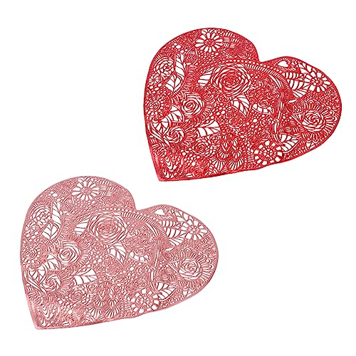 VINTORKY 2pièces Lot Table Forme de Cœur Lavables pour Table Basse pour Saint-Valentin