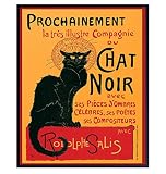 Le Chat Noir - The Black Cat - 8x10 Vintage French Poster Print - Steinlen Cats - Cat Wall Art - Cute Room Decor - Animal Lover Gifts for Women - Living Room Decor