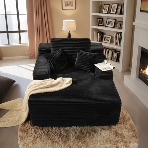 HOOOWOOO Chaise Lounge Chair Indoor, Modern Oversized Lounge Chair,Assembly Free