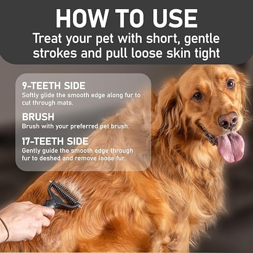 Maxpower Planet Pet Grooming Brush - Double Sided Shedding and Dematting Undercoat Rake Comb for Dogs and Cats,Extra Wide, Black 4