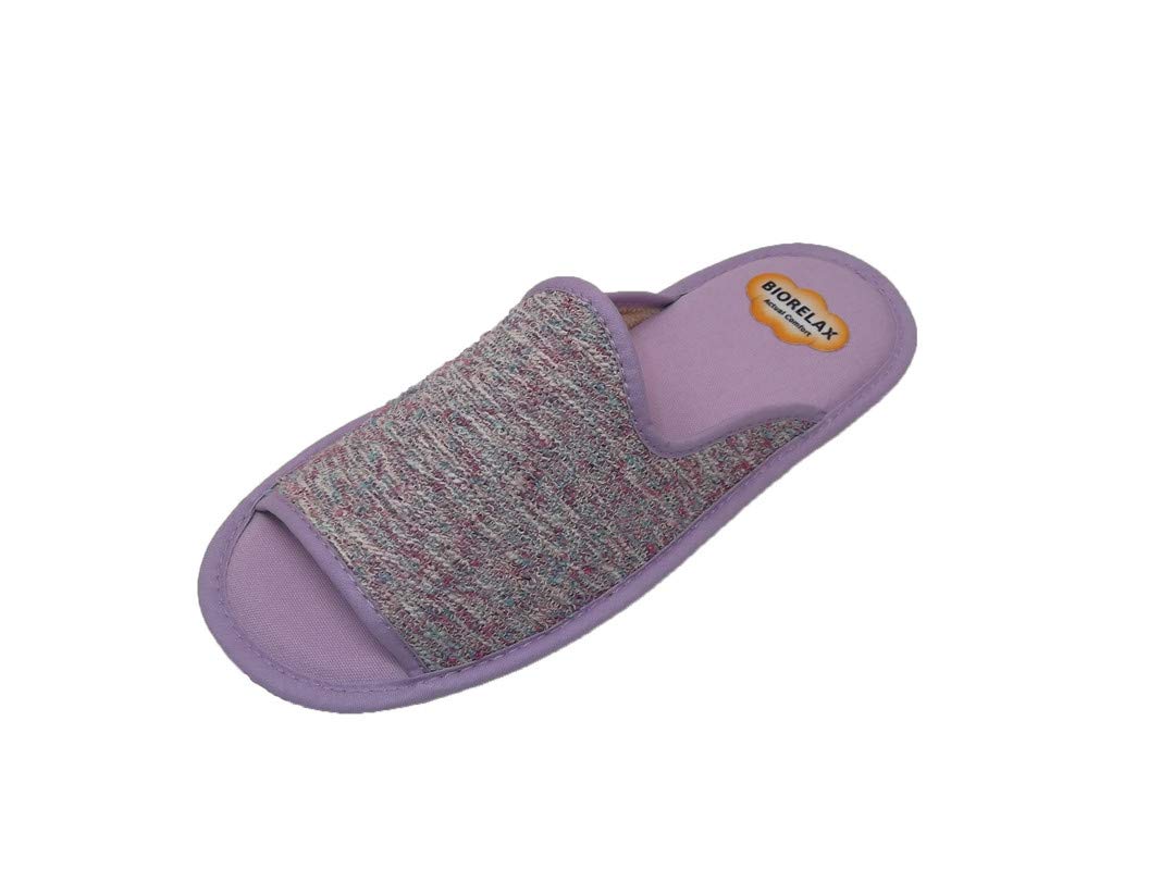 Zapatilla de Estar por casa/Mujer/Biorelax/Material Empeine: Téxtil/Color Lila/Suela de Goma Antideslizante/Cámara de Aire