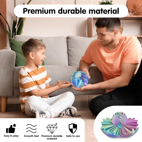 Image of Gear Ball 3D Printed Cube Fidget Toy,Gear Sphere Fidget Toys,Sensory Toys for Stress and Anxiety Relief, Desk Toy Fidget Spinners,Stocking Stuffers for Adults & Kids Gift (Blue Green Purple, 3.1 Inch)