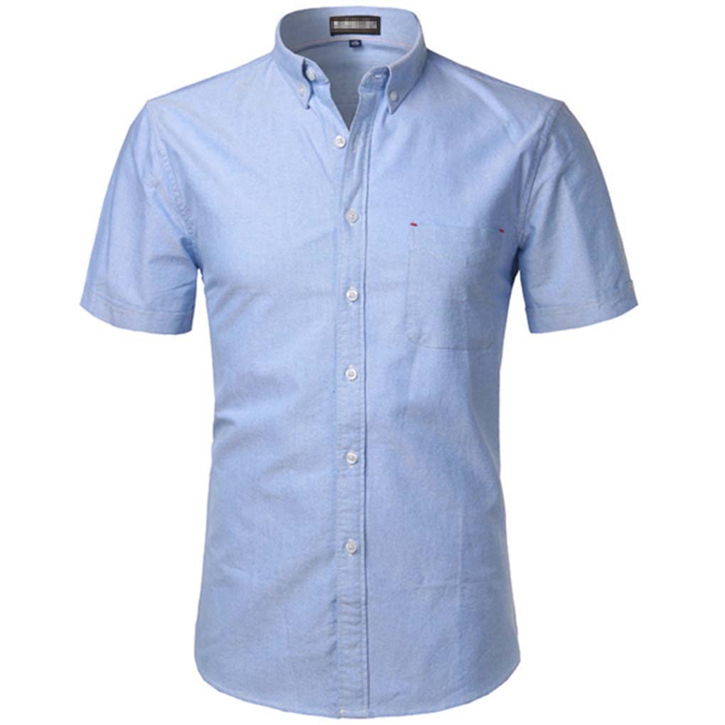 Camicie casual da uomo con bottoni a maniche corte estate slim fit Oxford cotone Top
