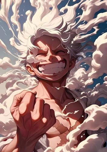 Image of NIJUKA Anime Printed A4 Size Metal sheet Poster For Home And Room Decoration | For Anime Art Fans Boys And Girls (Luffy New Look Power)