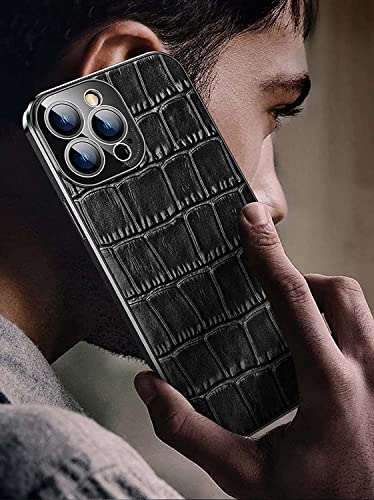Coque crocodile iPhone 14 Pro Max bleu étui mince antichoc - 7