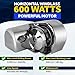 Five Oceans Horizontal Windlass Kit, Boat Anchor Windlass Atlantic 600 Watts, 12V DC, with 3-Strand Rope 1/2 Inch x 200 Ft, Galvanized Steel HT G4 Chain 1/4 Inch x 15 Ft - FO3930-C3
