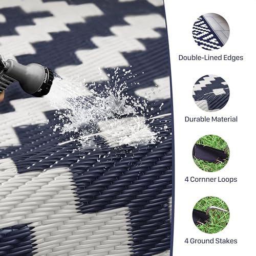 image for GENIMO Outdoor Rug for Patio Clearance,6'x9' Waterproof Mat,Reversible