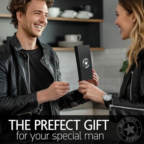 Patriotic Biker Tall Wallet with Chain for Men - Distressed Brown Leather Wallet w/ 10 Card Slots – 100% Leather motorcycle wallet - Mens Chain Wallet. Gift wallet for Biker2