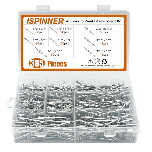 Body Repair Manual Correction - 2022 Subaru BRZ 9 ISPINNER 385pcs 8 Sizes Aluminum Blind Rivets, Pop Rivets Assortment Kit (Silver)