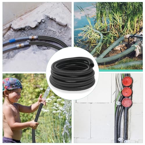 Vaskula Saugschlauch Flexibler Förderschlauch 4m Spiralschlauch 25mm Absaugschlauch Schlauch Universal Teichschlauch Poolschlauch für Gartenpumpen Sauganlagen Hauswasserwerke Pumpenschlauch
