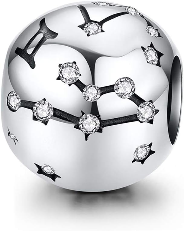 Constellation Charm 925 Sterling Silver Birthstone Bead for Pandora Charms Bracelet-Gift for Anniversary Birthday Christmas Day