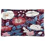 Ewusp Cama calmante de flores vintage para perros pequeños, medianos y grandes, lavable, colchón suave y acogedor, cama para mascotas con parte inferior antideslizante, 60 x 46 x 4,5 cm