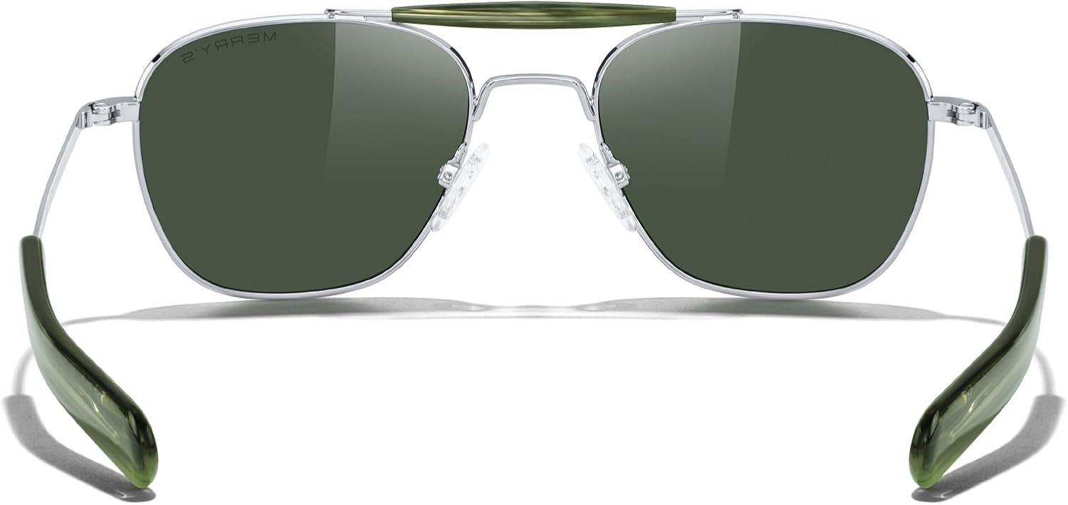 MERRY'S Classic Square Aviator II Military Polarized Sunglasses for Men or Women S8637 - Image 5