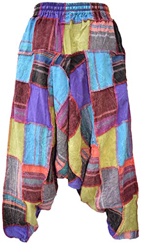 Gheri Men's Cotton Stone Washed Aladdin Wide Leg Genie Ninja Harem Pants Trousers4
