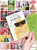 Geburtstag: 24 lustige POSTKARTEN | Witzige Bilder/Motive | Sprüche/Texte | Happy Birthday | Glückwunsch | Karten-Mix | Geschenk | Tiere | Süß | Spruch | Humor | Grußkarte | Deko | DIN A8