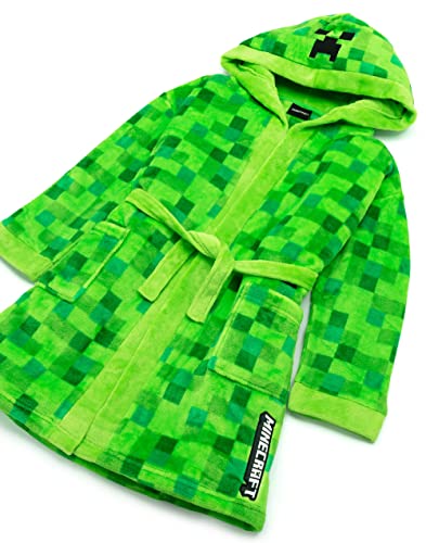 Minecraft Dressing Gown Pixelated Creeper Gamer Gift Boys Bathrobe 13-14 Years2