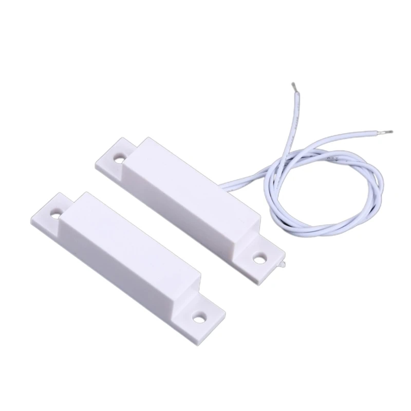 Sensore di contatto magnetico per porte e finestre, lunghezza 64 mm, interruttore NO/NC, interruttore di sicurezza bianco con cavo (normalmente chiuso)